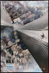 8r963 WALK teaser DS 1sh 2015 Zemeckis, Joseph-Gordon Levitt, Kingsley, vertigo-inducing image!