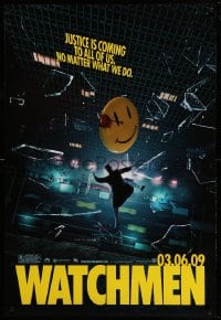 8r969 WATCHMEN teaser DS 1sh 2009 Zack Snyder, Billy Crudup, Jackie Earle Haley, justice is coming!