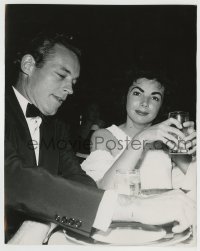 8s348 GUY MADISON 7.5x9.5 news photo 1957 with his wife Sheila at a Sunset Boulevard nitery!