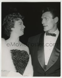 8s411 JACK PALANCE 7.5x9.5 news photo 1960s at a formal event with his wife Virginia Baker!