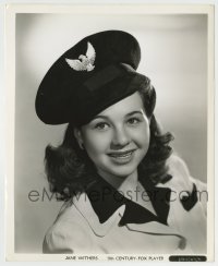 8s417 JANE WITHERS 8.25x10 still 1940s great smiling portrait in captain's cap by Gene Kornman!