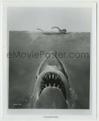 8s423 JAWS 8.25x10 still 1975 far sexier Roger Kastel art of shark attacking naked swimmer!