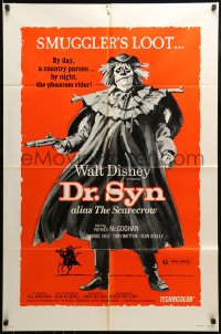 8y214 DR. SYN ALIAS THE SCARECROW 1sh R1972 Walt Disney, art of Patrick McGoohan as scarecrow!