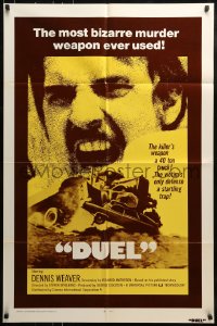 8y217 DUEL int'l 1sh 1972 Steven Spielberg, Dennis Weaver, most bizarre murder weapon ever used!