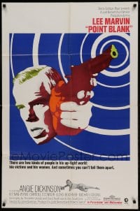 8y654 POINT BLANK 1sh 1967 cool art of Lee Marvin, Angie Dickinson, John Boorman film noir!