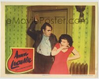 8z083 ANNA LUCASTA LC #6 1949 close up of angry Oscar Homolka attacking scared Paulette Goddard!