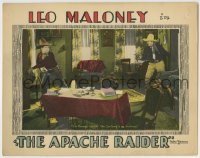 8z086 APACHE RAIDER LC 1928 great image of cowboy Leo Maloney facing bad guy inside house!