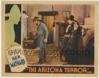 8z089 ARIZONA TERROR LC 1931 Ken Maynard silences Lina Basquette & holds his rifle in the air!