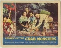 8z093 ATTACK OF THE CRAB MONSTERS LC 1957 Russell Johnson, Pamela Duncan & others help fallen man!