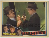 8z102 BARS OF HATE LC 1935 close up of Regis Toomey with gun catching bad Gordon Griffith!