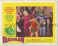 8z104 BATMAN LC #8 1966 great close up of Adam West & Burt Ward fighting all the villains!