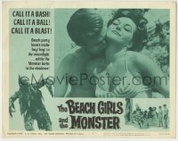 8z107 BEACH GIRLS & THE MONSTER LC #7 1965 sexy Sue Casey making out with her man, classic schlock!