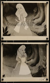 9a893 ALICE IN WONDERLAND 2 8x10 stills 1951 Walt Disney animated classic, great cartoon images!