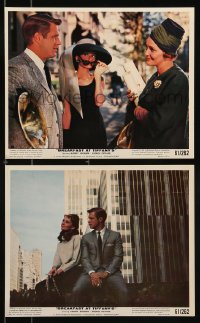 9a147 BREAKFAST AT TIFFANY'S 2 color 8x10 stills 1961 Audrey Hepburn, George Peppard, Neal!