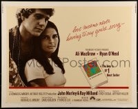 9c290 LOVE STORY 1/2sh 1970 great romantic close up of Ali MacGraw & Ryan O'Neal!