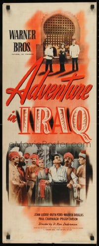 9c508 ADVENTURE IN IRAQ insert 1943 WWII, John Loder, Ruth Ford, Warren Douglas!