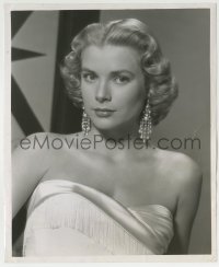 9s384 GRACE KELLY 8.25x10 still 1954 beautiful in strapless dress with pearl earrings by Bert Six!