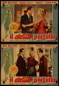 9t613 DIAL M FOR MURDER group of 2 Italian 13x19 pbustas 1954 Hitchcock, Cummings, Milland, Kelly!