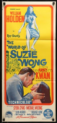 9w997 WORLD OF SUZIE WONG Aust daybill 1960 William Holden was the first man that Kwan ever loved!