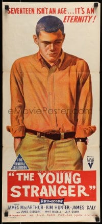 9w998 YOUNG STRANGER Aust daybill 1957 first Frankenheimer, art of troubled teen James MacArthur!