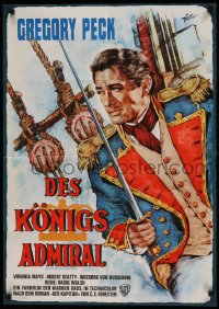 9w505 CAPTAIN HORATIO HORNBLOWER German R1964 Rolf Goetze art of Gregory Peck with sword!