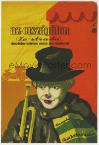 9w088 LA STRADA Hungarian 7x10 1959 different art of clown Giulietta Masina by Ferenc Toreky!