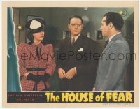 9z371 HOUSE OF FEAR LC 1939 c/u of William Gargan between Irene Hervey & Alan Dinehart!