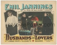 9z386 HUSBANDS OR LOVERS LC 1927 close up of crazed Emil Jannings pointing gun at Conrad Veidt!