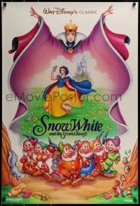 1c817 SNOW WHITE & THE SEVEN DWARFS DS 1sh R1993 Walt Disney animated classic, art of cast!