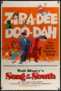 1c822 SONG OF THE SOUTH 1sh R1972 Walt Disney, Uncle Remus, Br'er Rabbit & Bear, zip-a-dee doo-dah!