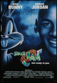 1c825 SPACE JAM DS 1sh 1996 Michael Jordan & Bugs Bunny in outer space!