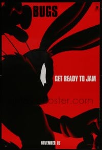 1c826 SPACE JAM teaser DS 1sh 1996 basketball, cool silhouette artwork of Bugs Bunny!