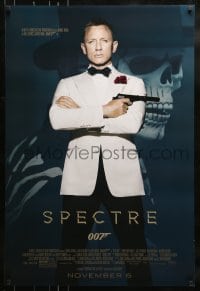 1c828 SPECTRE advance 1sh 2015 cool color image of Daniel Craig as James Bond 007 with gun!