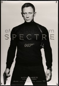 1c832 SPECTRE teaser DS 1sh 2015 cool image of Daniel Craig as James Bond 007 with gun!