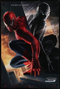 1c838 SPIDER-MAN 3 teaser 1sh 2007 battle within, Tobey Maguire in red/black suits, textured!