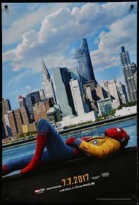 1c842 SPIDER-MAN: HOMECOMING teaser DS 1sh 2017 Holland in the title role, New York City skyline!