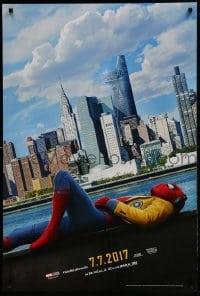 1c841 SPIDER-MAN: HOMECOMING int'l French language teaser DS 1sh 2017 New York City skyline!