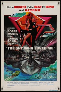 1c848 SPY WHO LOVED ME 1sh 1977 great art of Roger Moore as James Bond by Bob Peak!