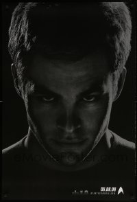 1c854 STAR TREK teaser DS 1sh 2009 close-up of Chris Pine as Captain Kirk over black background!