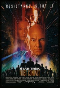 1c865 STAR TREK: FIRST CONTACT advance DS 1sh 1996 Jonathan Frakes, Stewart, Spiner, sexy Borg Krige!