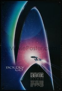 1c867 STAR TREK: GENERATIONS int'l advance 1sh 1994 cool sci-fi art of the Enterprise, Boldly Go!