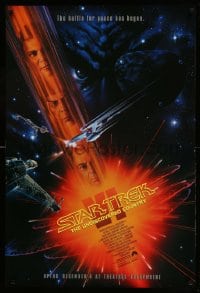 1c862 STAR TREK VI advance 1sh 1991 William Shatner, Leonard Nimoy, art by John Alvin!