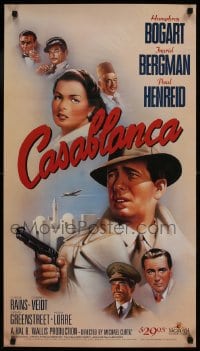 1d760 CASABLANCA 20x36 video poster R1988 cool different Bob Gleason art of Bogart, Bergman & cast