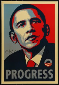 1d825 BARACK OBAMA 13x19 commercial poster 2000s iconic Shepard Fairey art, 'Progress'!