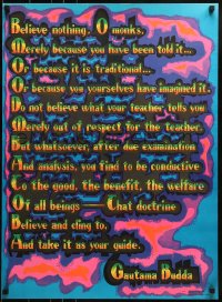 1d828 BELIEVE NOTHING 22x30 commercial poster 1972 psychedelic Gautama Budda quote!