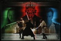 1d906 PHANTOM MENACE 24x36 commercial poster 1999 Star Wars, image of lightsaber battle!