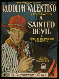 1d917 SAINTED DEVIL 20x27 commercial poster 1970s Rudolph Valentino, Rex Beach, Nita Naldi