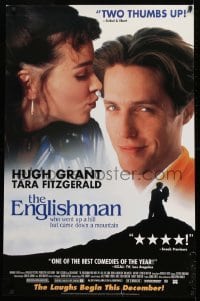 1d768 ENGLISHMAN 26x40 video poster 1995 close-up of Hugh Grant, Tara Fitzgerald!