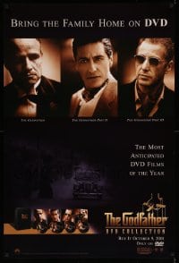 1d771 GODFATHER DVD COLLECTION 27x40 video poster 2001 close-up images of Brando & Al Pacino!