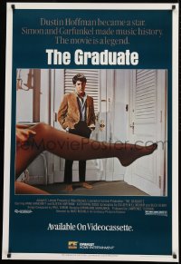 1d772 GRADUATE 27x40 video poster R1985 classic image of Dustin Hoffman & sexy leg, Anne Bancroft!